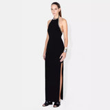 Spice Girls Heavy Industry Ordered Diamond Hanging Neck Sleeveless Dress Sexy Bare Back Tight Body Open Fork Dress 68HZ