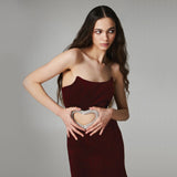 Women's Love Hot Diamond Decoration Sexy Hollow Breast Skirt Short Dress Dress Dress Dress Dress Dress 68HZ