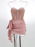 Women's New Sexy Perspective Lace Mesh Yarn Corset Dress High-End Temperament Tight Dress Dress 68HZ
