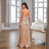 Direct Selling 2024 Sexy Women's Deep V-Necked Shoulder Summer Irregular Temperament Sling Joint Dress 68HZ