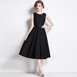 Summer New French Temperament Light Style Light Wind To The Waist Thin Fashion Long Sleeveless Dress 68HZ