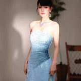 Evening Dress 2024 New Offshore Necromanquin Smear Dress Visual Shiny Mesh Dress 68HZ