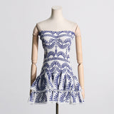 Women's Clothing 2025 Spring New High-End Sexy Hottie T Breast-Wear Dress Body Lotus Leaf Side A-Dress Dress Dress 68HZ