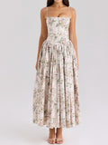 Hottie Sexy Print Sling Dress Summer Bodydressed Long Dress Temperament High-End Summer Beautiful Dress 68HZ