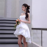 Evening Dress Spring And Summer New Marshmallows Bare Back Ponsy Sling Dress Adult Birthday Party Dress 68HZ