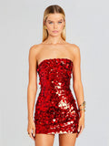 High-End Women's New Sexy Smear Squin Dress High-End Temperament Ass Dress Evening Dress Women 68HZ