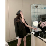Autumn And Winter New Designer Design With Diamond-Studded Temperament Sexy V Waist Blazer Top Woman 68HZ