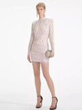 Explosion Selling New Temperament Fashion Mesh Hot Diamond Long-Sleeved Ass Tossed Slimming Dress Woman 68HZ