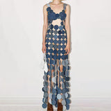 Women's Dress 2025 New Fashion High-End Hollow Cut-Up Slim Slimming With Denim Dress Women's Summer 68HZ