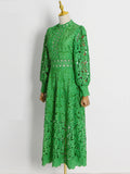 French Elegant Wind 2025 Spring New Collar Embroidery Hollow Niche Design Feeling Waist Thin Dress Dress Woman 68HZ