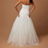 New White Sexy Decorative Diamond Mesh Spong Pont High-End Women's Breast-Wear Dress Dress 68HZ
