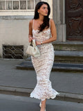 Sexy Lace Temperament Sling Dress Sexy Bare Fork Elegant Dress High Sense 68HZ