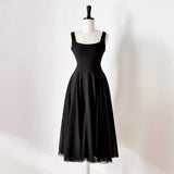 White Dress Summer Spring And Summer New French Style Neckless Sleeve Sling Vest Fairy Net Taupong Dress Party 68HZ