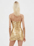 High-End Women's New Sexy Body-Wrapped Breast-Wrapped Sling Skirt Dress With Wrinkles And Hips Skirt Banquet Dress 68HZ