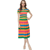 Clip Striped Print Short-Sleeved Top + Hip Half-Skirt Casual Set Women's New Summer 2024 68HZ