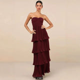 2024 Fashion Sexy Temperament Women's Pure Color Sleeveless Breasts To Take The Folding Lotus Leaf Side Dress Girl 68HZ