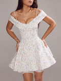 Summer New Sexy Shoulder Sling Dress Fashion Temperament Print Poneng Skirt Dress Dress Dress Dress Dress Dress 68HZ