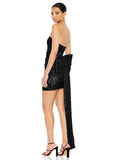 High-End Women's Glide Sexy Bag Butt-Meared Thoracic Dress Can Be Removed Large Bow Decorative Dress Dress 68HZ