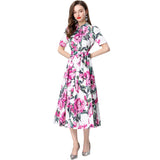 Women's Dress 2025 Summer New Collection Of Thin Temperament Print Big Swing Shirt Dress 68HZ