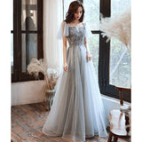 One-Word Shoulder Evening Dress 2025 New Temperament Elegant Fairy Dream Net Yarn Bridesmaid Lady Long Dress 68HZ