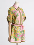 2025 New Unique Printed Design Shirt Top With Casual Shorts Niche Set Women's Fashion Two-Piece 68HZ