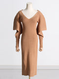 Fashion Temperament Women's Dress French Dress 2025 Summer New Slim Design Medium Long Knit Dress 68HZ