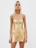 High-End Women's New Sexy Body-Wrapped Breast-Wrapped Sling Skirt Dress With Wrinkles And Hips Skirt Banquet Dress 68HZ