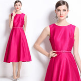 Summer New French Temperament Light Style Light Wind To The Waist Thin Fashion Long Sleeveless Dress 68HZ