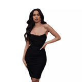 2024 Summer Women's New Night Club Side By Shoulder-Collar Net Yarn In The Chest Dress Dress Summer 68HZ