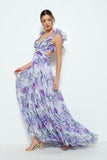 Women's New Sling Cotton Print Long Dress 68HZ