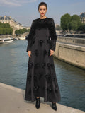 Elegance Elegant Dress 2025 Spring New Splicing Feather Flower Temperament Slim Slim Dress Dress Woman 68HZ
