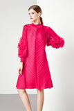 Miyake Design Feeling Flower Sleeve Dress Women's New Spring And Autumn Folds Large Size Loose Mother Dress Long 68HZ