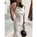 2025 Summer New Korean Version Slimming Bag-Butt Dress Party Elegant White Dress Dress Girl 68HZ
