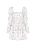 Hottie Women's Clothing Pure Sexual Sexy Waist Show Thin Sleeve Print Dress Spring Women Chiffon Dress New 68HZ