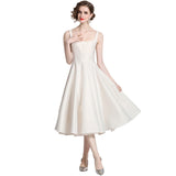 French Hepburnian Niche Temperament Retro Sling With Large Hem Pendulum Sling Dress Fluffy Dress Dress 68HZ