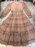 Vintage Dress Dress Autumn Women's Hollow Lace Slimmed Retro Style 68HZ