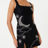 2024 New Sling Type 3D Printed Urban Casual Women's Beach Dress Mid-Rise Long Dress 68HZ
