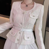 Vintage Wind Round Neck Heavy Industry Nails Button Pressure Folded Black Coarse Flowers Dress Women's Spring And Autumn 2025 68HZ