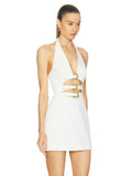 New Sexy Hollow Hanging Back Hanging Neck Dress Metal Decorative Temperament Dress Skirt Skirt Skirt 68HZ