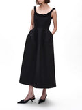 Simple Casual Style High-End Sling Dress 2025 New Sleeveless Waist Thin Design A-Character Dress Woman 68HZ