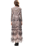 Fashion Leash Mesh Long Sleeves Slim Dress Long Dress Autumn And Winter Women's New 2025 68HZ