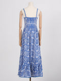 Seaside Holiday Style Embroidered Dress Women's Dress 2025 New Sling Skirt High Waist Hollow Design Dress 68HZ