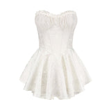 The Same French Retro Collar Collar Sexy Breast-Threat Folding Birthday Dress Dress Dress Dress No 68HZ
