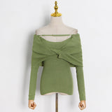 Sexy Knitwear Women's Clothing 2025 Spring New High-End Feeling Shoulder Repair Wearing Sweater Winter 68HZ