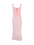 Dopamine Wears Hottie Sling Pink Dress Female Feeld Back To The Long Dress Dress Of The Fish Tail 68HZ