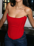 Spice Girls Wear Women's Clothing New Sexy Brass Vests Short-Short Umbilly Tied With Corset Fish Bone Top 68HZ