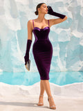 Source Of High-Level Famous Tuteal Dress Purple Waist Three-Dimensional Chest Mat Medium Long Sling Skirt Cropotting Gloves 68HZ