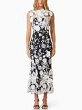 Temperament Flower Collage Design Long Dress Women's Summer 2025 New Three-Dimensional Flowers Waist Display Thin Waist Dress 68HZ