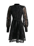 French Court Style Dress 2025 Spring New Embroidery Lace Niche Design Feeling Waist Thin Dress Woman 68HZ