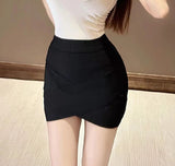 2025 Sexy Crossover Skirt High-Waisted Mini-Banded Hip Dress Night Shop Half-Dress Short Skirt Women's Night Club 68HZ
